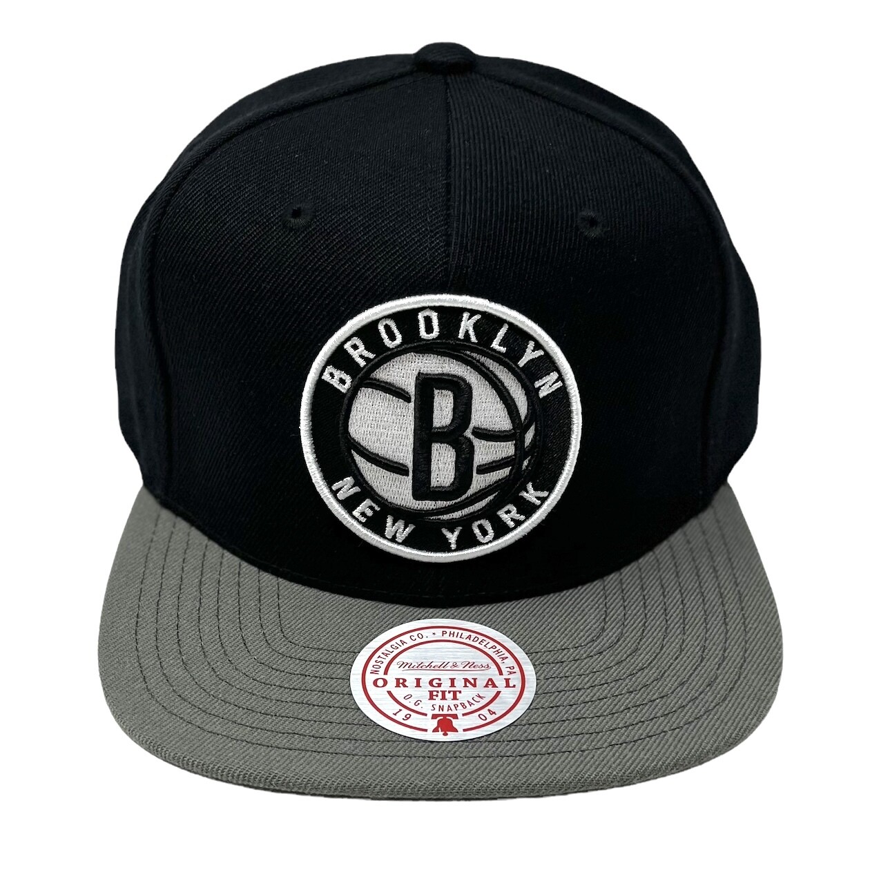 Men's Brooklyn Nets Mitchell & Ness Black Two Tonal Snapback Hat
