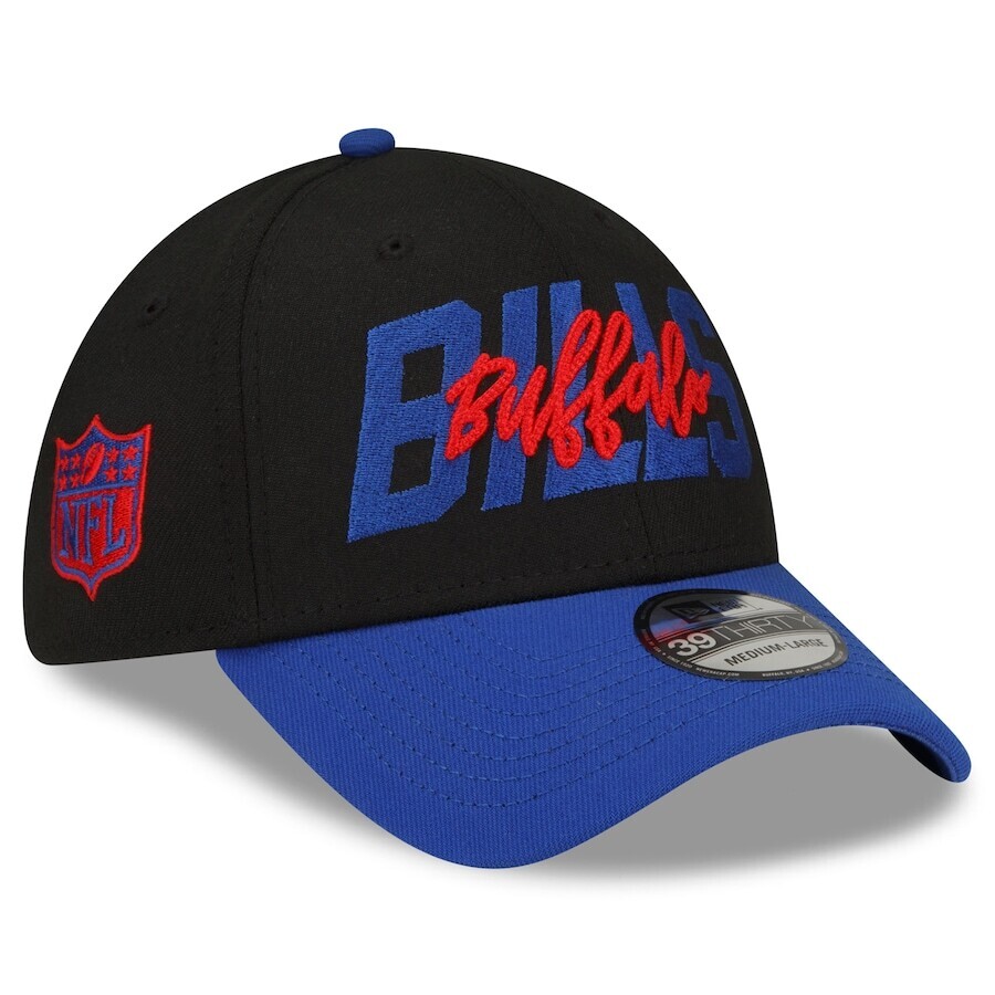 Buffalo Bills Men’s New Era Black NFL Draft 39Thirty Fitted Hat