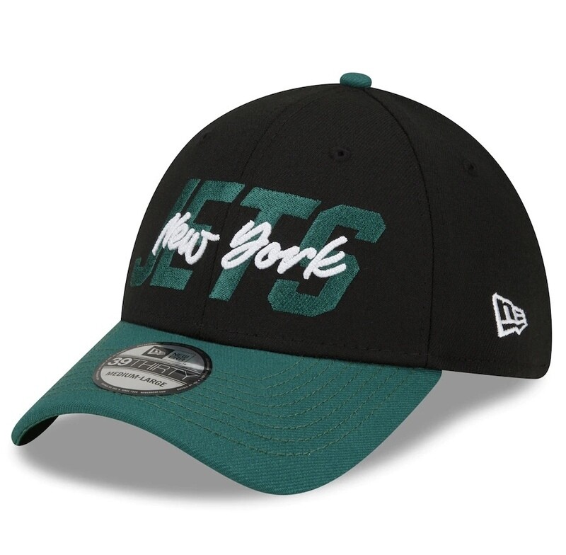 New York Jets Men’s New Era Black NFL Draft 39Thirty Fitted Hat