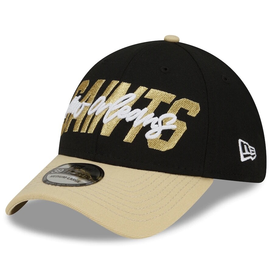 New Orleans Saints Men’s New Era Black NFL Draft 39Thirty Fitted Hat