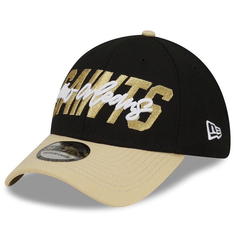 New Orleans Saints Men’s New Era Black NFL Draft 39Thirty Fitted Hat