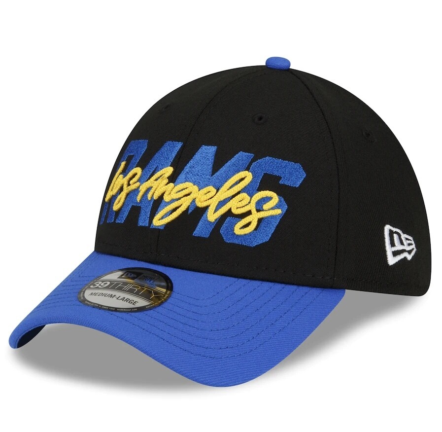 Los Angeles Rams Men’s New Era Black NFL Draft 39Thirty Fitted Hat