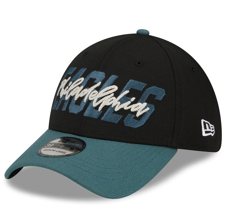 Philadelphia Eagles Men’s New Era Black NFL Draft 39Thirty Fitted Hat