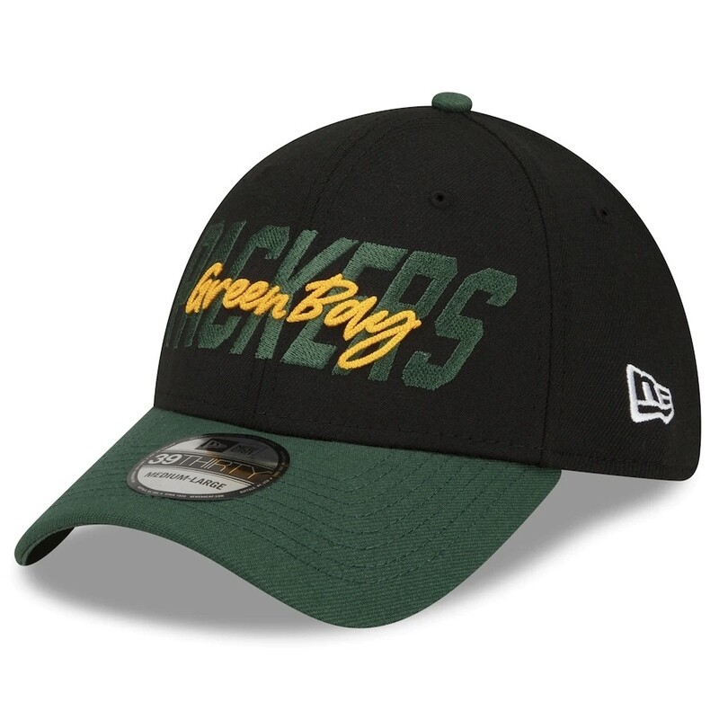 Green Bay Packers Men’s New Era Black NFL Draft 39Thirty Fitted Hat