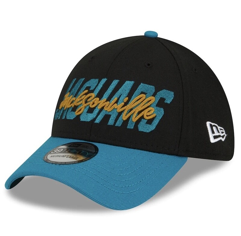 Jacksonville Jaguars Men’s New Era Black NFL Draft 39Thirty Fitted Hat