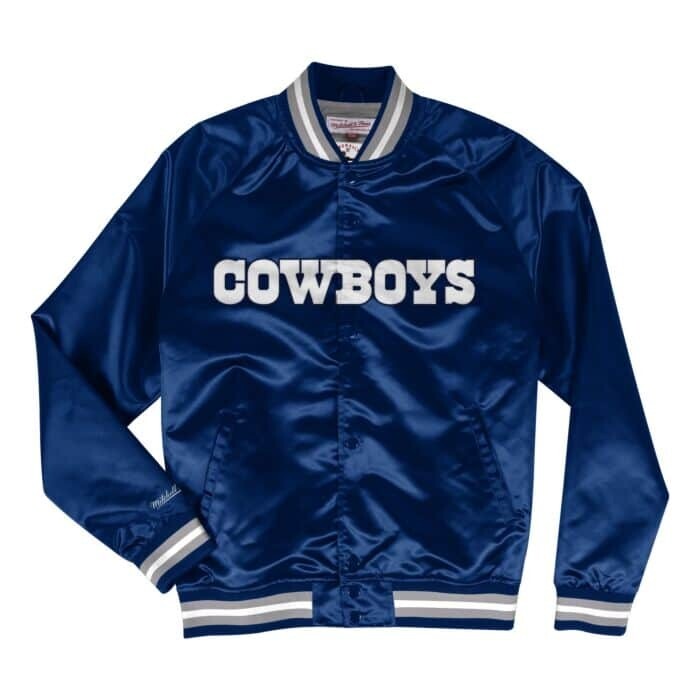 Dallas Cowboys Men’s Navy Mitchell & Ness Special Script Lightweight Satin Jacket