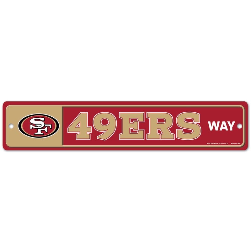 San Francisco 49ers 3.75" x 19" Team Street Sign