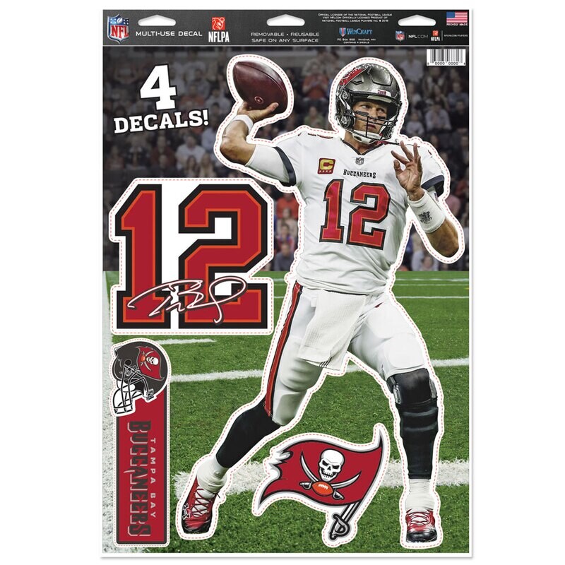 Tampa Bay Buccaneers Tom Brady 11" x 17" Multi-Use 4 Piece Decal