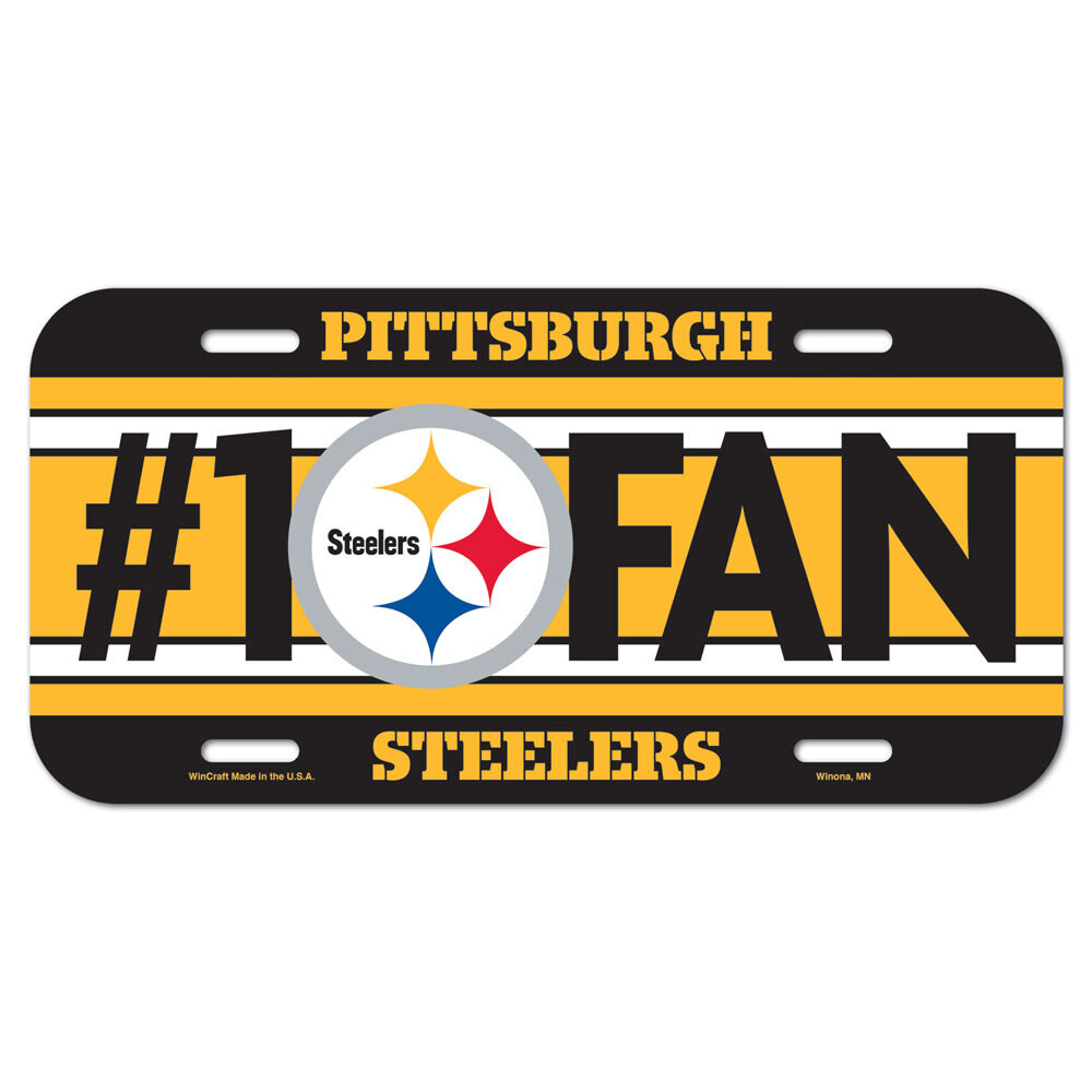 Pittsburgh Steelers #1 Fan Plastic License Plate
