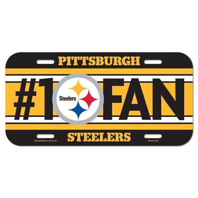 Pittsburgh Steelers #1 Fan Plastic License Plate