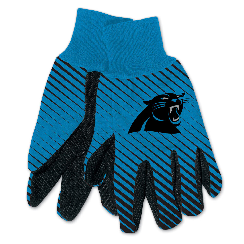 Carolina Panthers Striped Utility Gloves