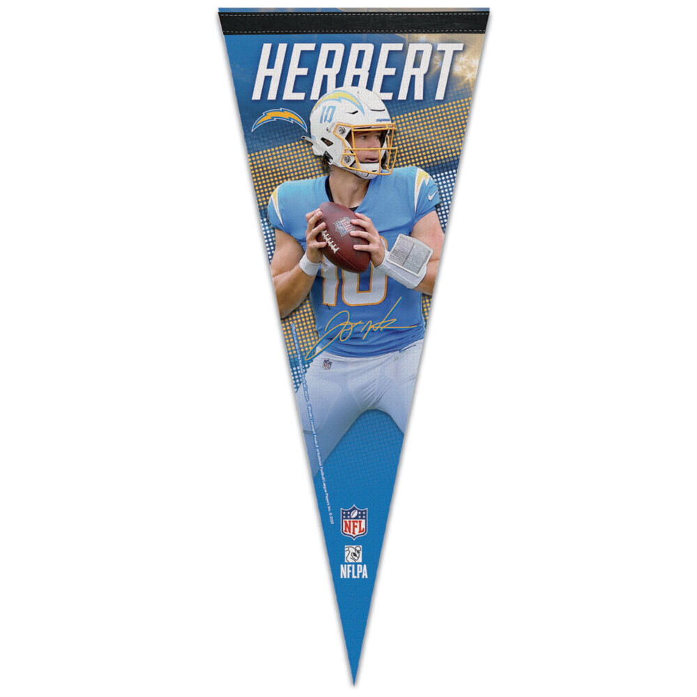 Los Angeles Chargers Justin Herbert 12" x 30" Premium Pennant