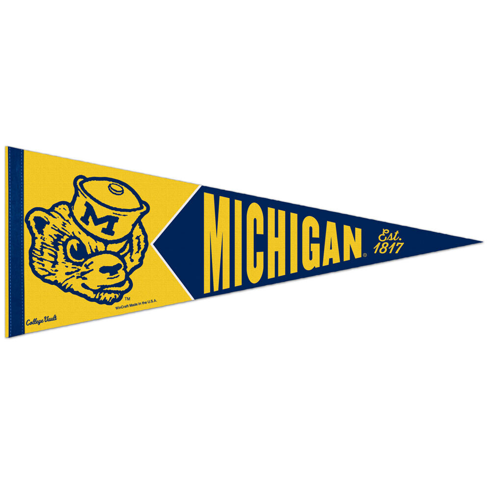 Michigan Wolverines 12" x 30" Premium Pennant