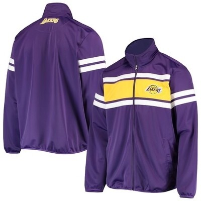 Los Angeles Lakers Men’s G-III Sports by Carl Banks Purple Power Pitcher Full-Zip Track Jacket