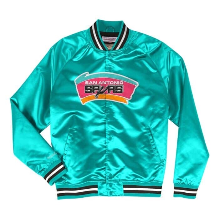 San Antonio Spurs Teal Throwback Men’s Mitchell & Ness Lightweight Satin Full-Snap Jacket