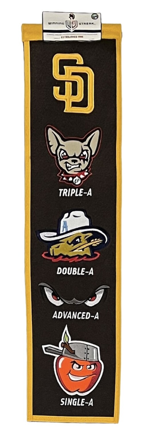 San Diego Padres Affiliate 8” x 32” Heritage Banner