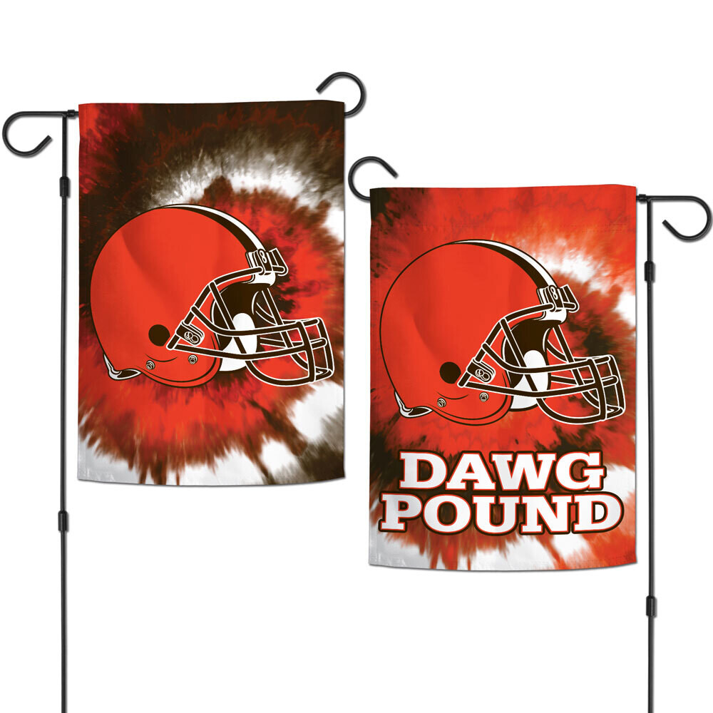 Cleveland Browns Tie Dye 12.5" x 18" Premium 2-Sided Garden Flag