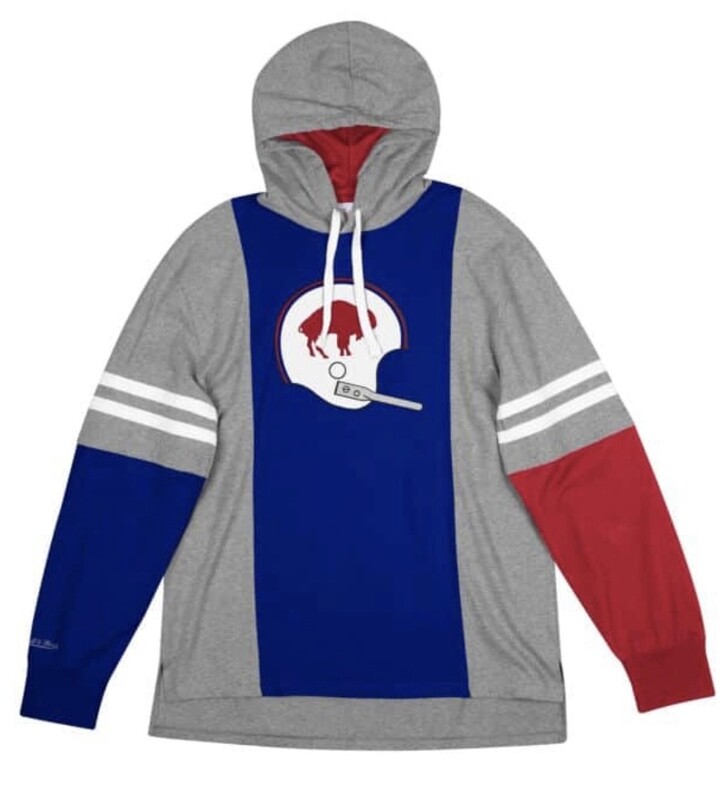 Buffalo Bills Retro Men's Color Blocked Fleece Mitchell & Ness Hoodie