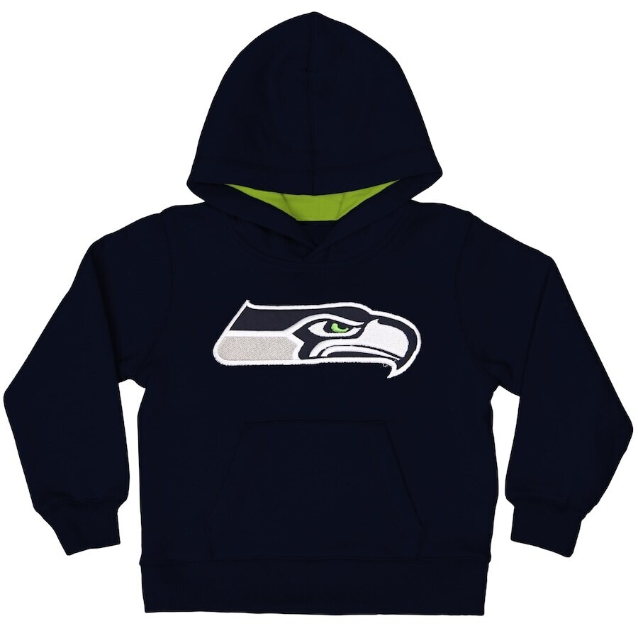 Seattle Seahawks Toddler Fan Gear Primary Logo Navy Pullover  Hoodie