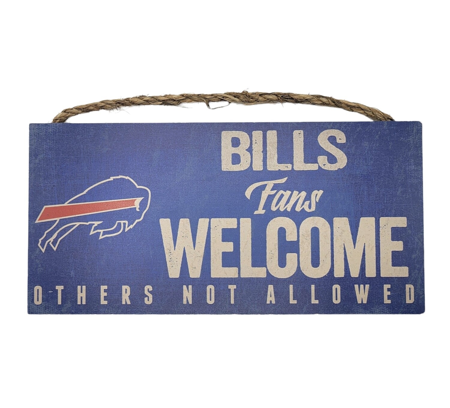 Buffalo Bills 6" x 12" Wooden Welcome Sign with Rope