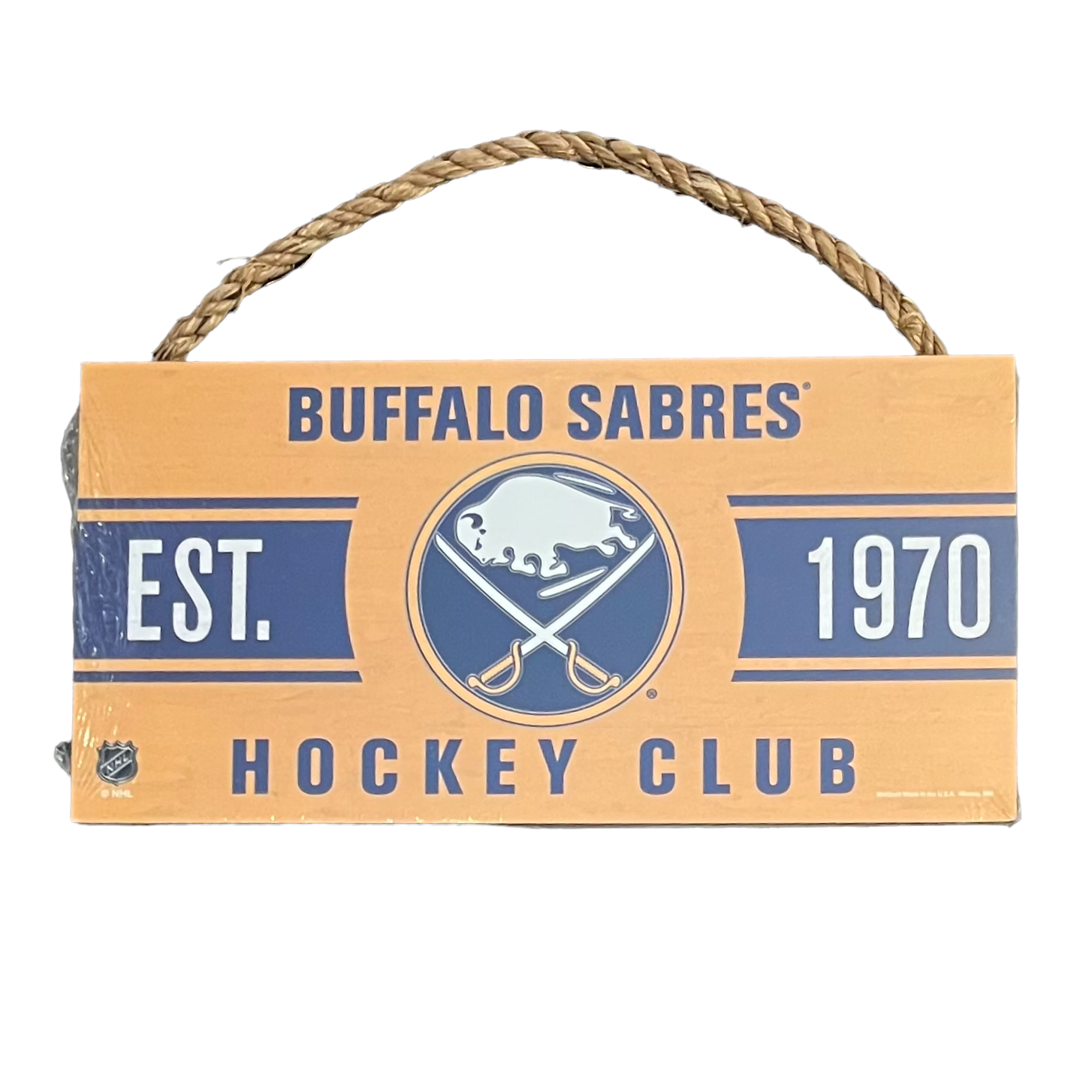 Buffalo Sabres 6" x 12" Wooden Sign with Rope