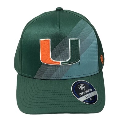 Miami Hurricanes Men's Top of the World One Fit Memory Hat