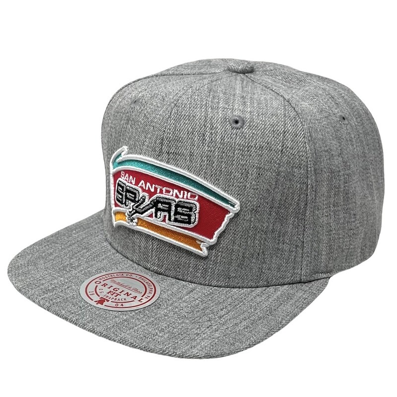 San Antonio Spurs Men’s Heather Grey 2.0 Mitchell & Ness Team Snapback Hat