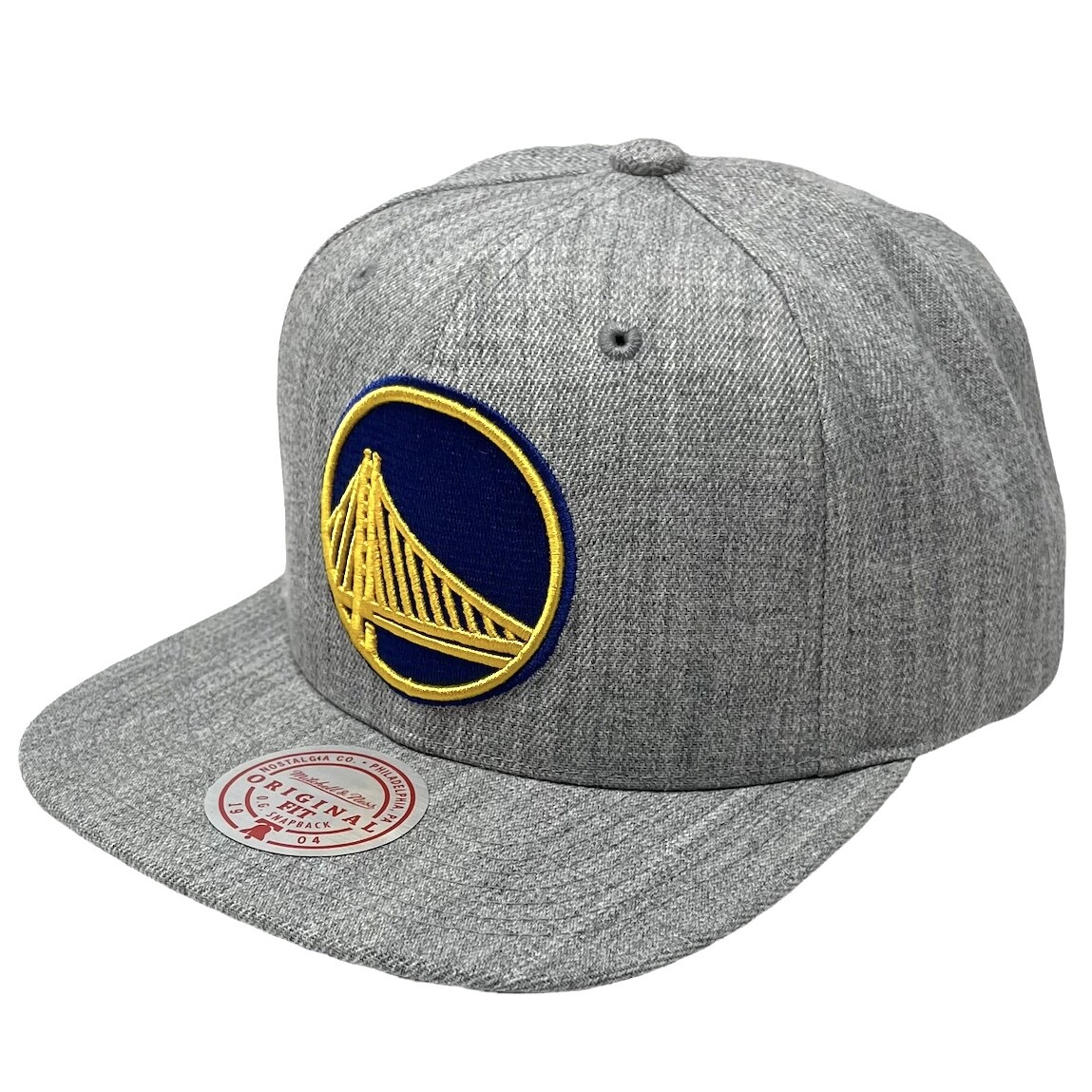 Men's Golden State Warriors Mitchell & Ness Heathered Gray Team Logo Snapback Hat