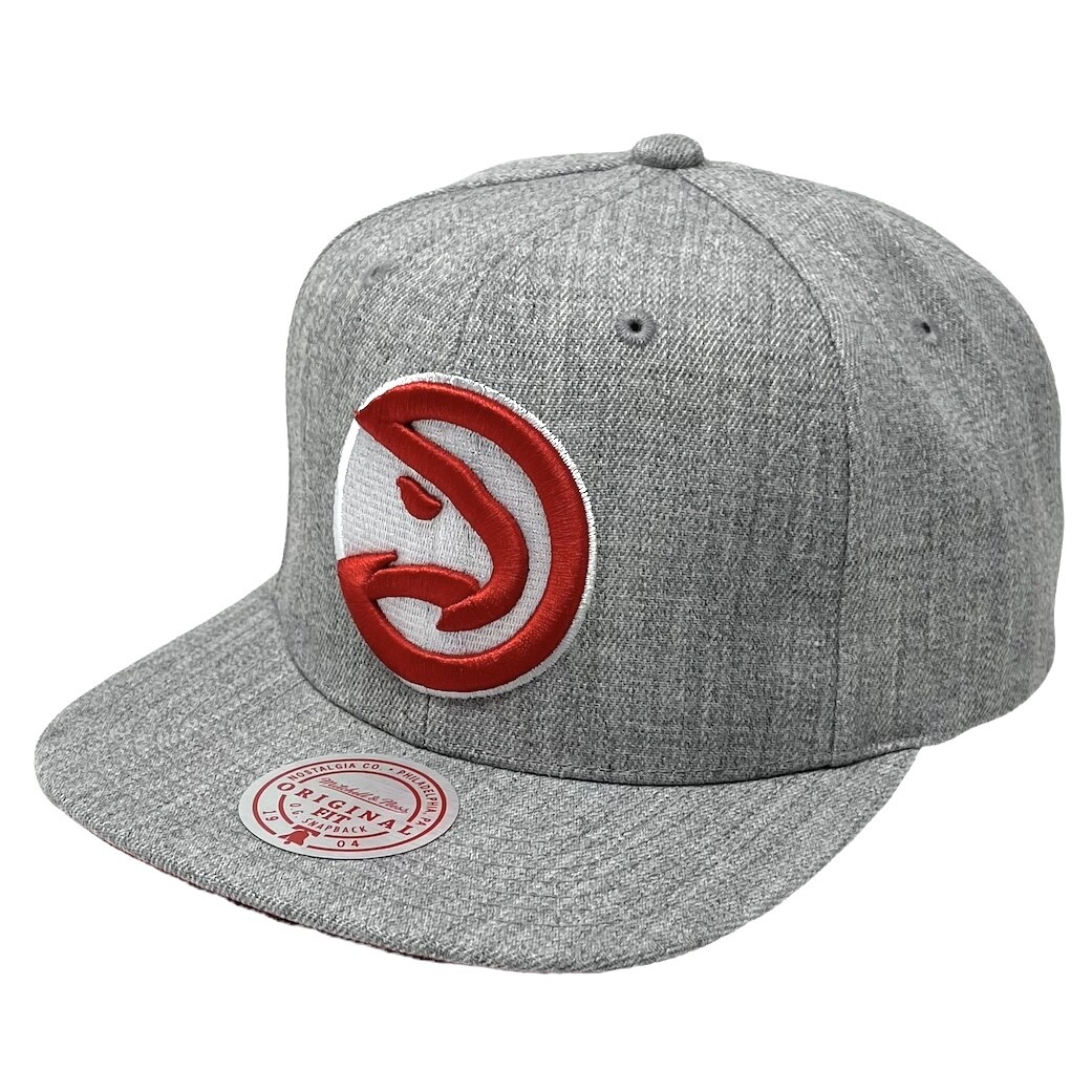 Atlanta Hawks Men’s Heather Grey 2.0 Mitchell & Ness Team Snapback Hat