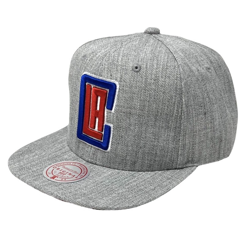 Los Angeles Clippers Men’s Heather Grey 2.0 Mitchell & Ness Team Snapback Hat