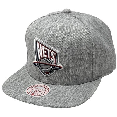 New Jersey Nets Men’s Heather Grey 2.0 Mitchell & Ness Team Snapback Hat
