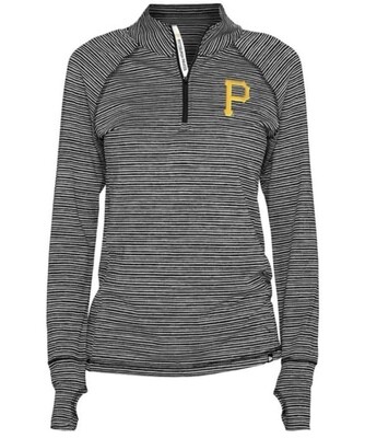 Pittsburgh Pirates Women's New Era Space Dye Quarter-Zip Pullover Shirt