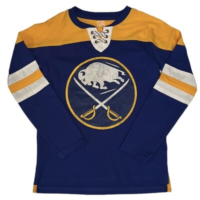 Buffalo Sabres Youth Distressed Jersey Style Hockey Shirt