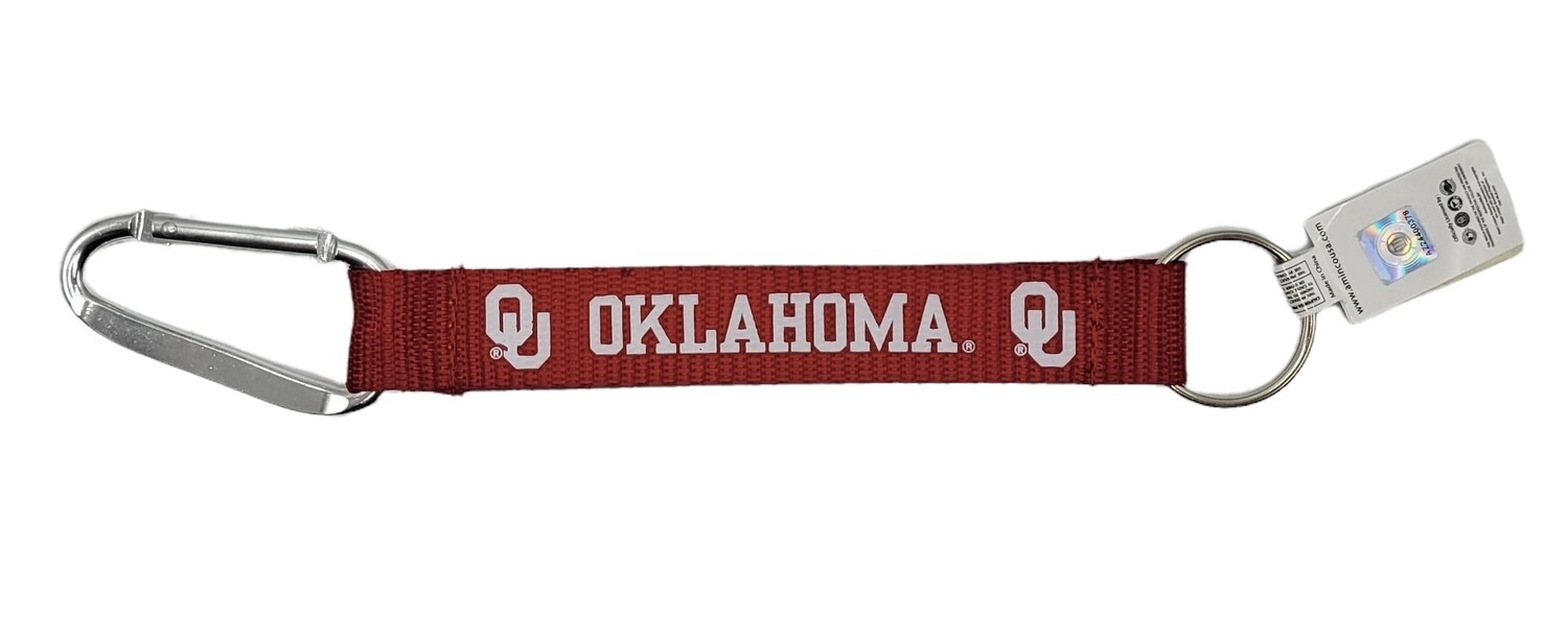 Oklahoma Sooners Carabiner Lanyard Keychain