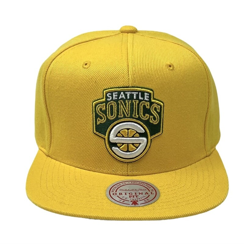 Seattle SuperSonics Yellow Men’s Mitchell & Ness NBA Core Snapback Hat