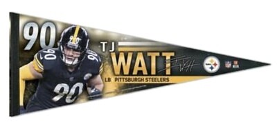Pittsburgh Steelers TJ Watt 12" x 30" Premium Pennant