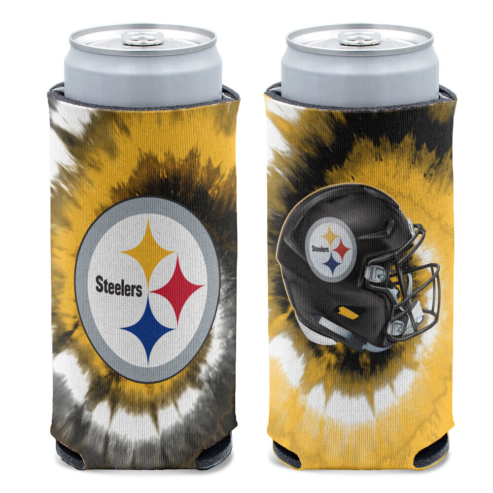 Pittsburgh Steelers Tie Dye 12 Ounce Slim Can Cooler Koozie