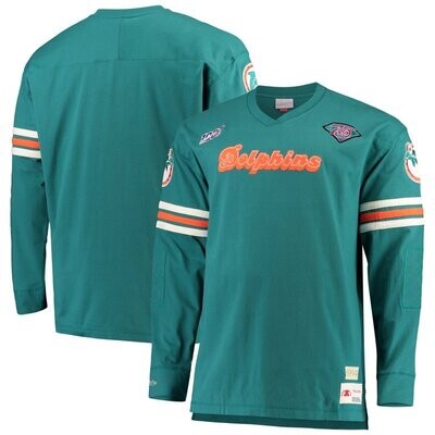 Miami Dolphins Men's Aqua Legacy Long Sleeve V-Neck Shirt