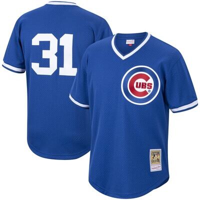 Chicago Cubs Greg Maddux 1987 Men's Blue Mitchell & Ness Mesh Jersey