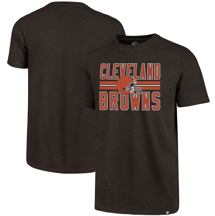 Cleveland Browns Men's 47 Brand Block Stripe T-Shirt