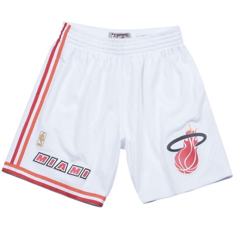 Miami Heat 96-97 Men's White Mitchell & Ness Swingman Shorts