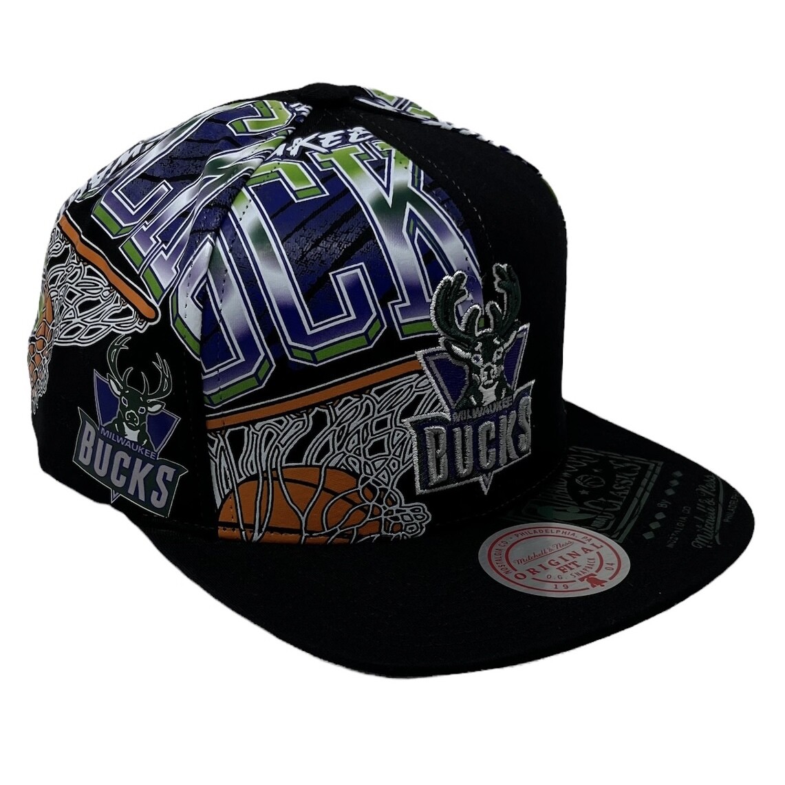 Milwaukee Bucks Men’s NBA Shirt Remix Mitchell & Ness Snapback Hat