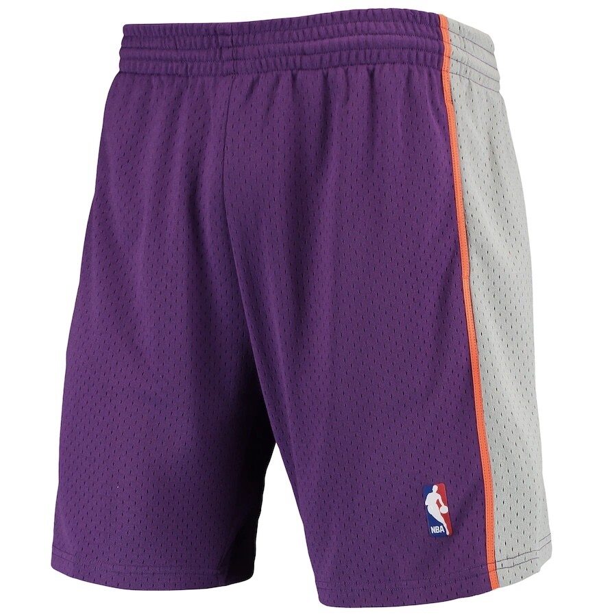 Phoenix Suns 2001-02 Men's Purple/Grey Mitchell & Ness Swingman Shorts