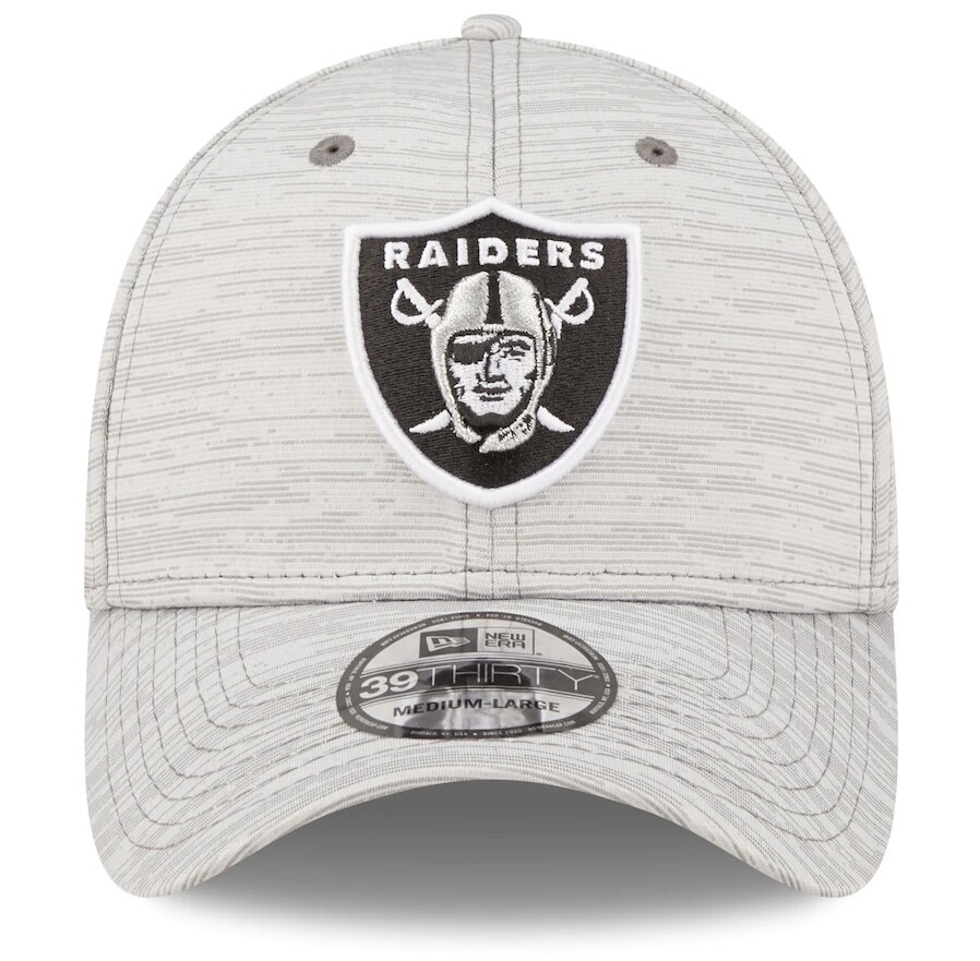 Las Vegas Raiders Men’s Gray New Era 39Thirty Training Official Coach Flex Fit Hat