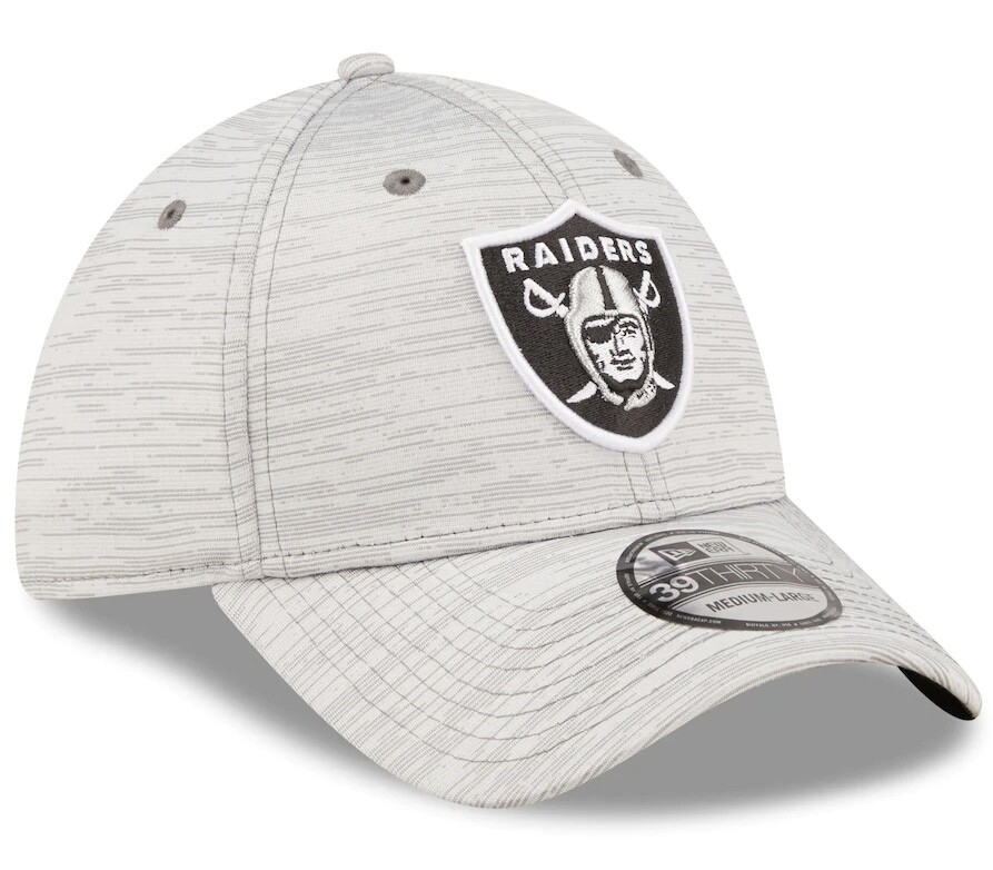Las Vegas Raiders Men’s Gray New Era 39Thirty Training Official Coach Flex Fit Hat
