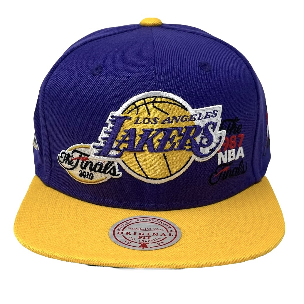 Men's Los Angeles Lakers Mitchell & Ness Purple/Gold 2009 NBA Finals XL  Patch Snapback Hat