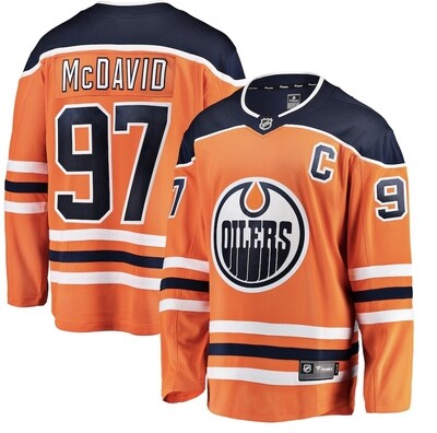 Edmonton Oilers Connor McDavid Men's Orange Fanatics Reverse Retro Breakaway Player Jersey