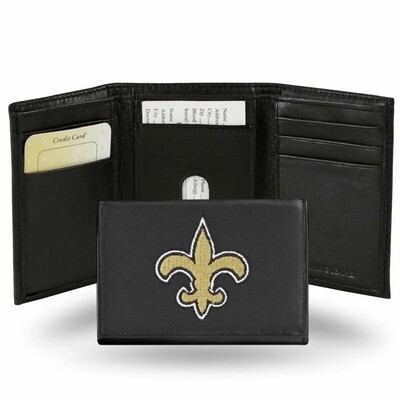 New Orleans Saints Leather Embroidered Tri-Fold Wallet New Orleans Saints Leather Embroidered Tri-Fold Wallet