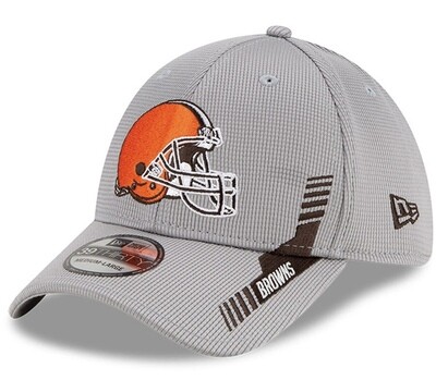 Cleveland Browns Men's Gray New Era NFL Sideline Home 39Thirty Stretch Fit Hat