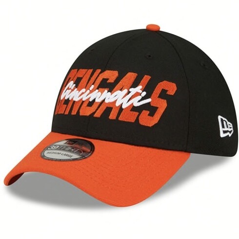 Cincinnati Bengals Men’s New Era Black NFL Draft 39Thirty Fitted Hat
